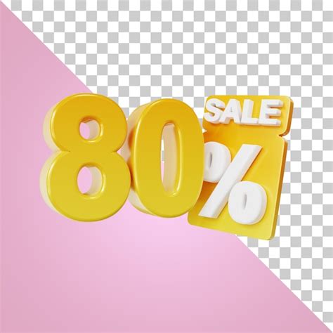 Premium PSD Mega Sale Special Offer 80 Percent 3d Rendering