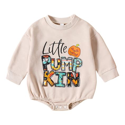 12-18 Month Girl Clothes 9 Month Baby Girl Clothes Print Pumpkin Long-Sleeved Monogrammed Hoodie ...