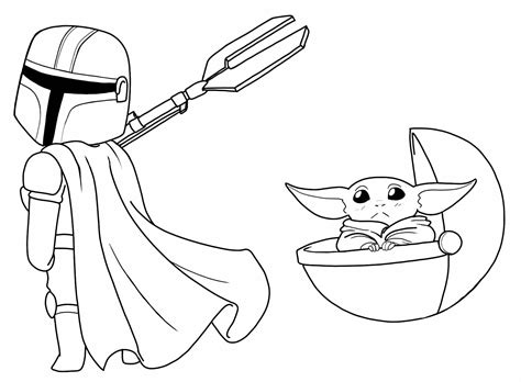 Desenhos Do Baby Yoda Para Colorir E Imprimir