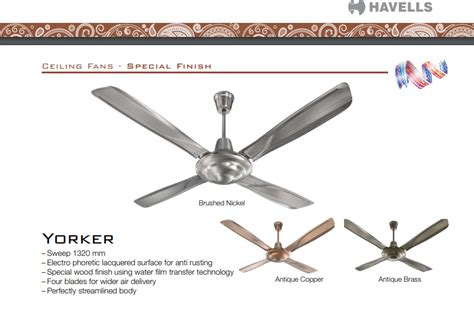 BRUSHED NICKEL HAVELLS FAN YORKER 1320MM Power 82W At Rs 7426 Piece