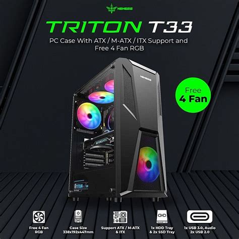 PC COMPONENTS CASING PC CASING PC NYK NEMESIS T33 TRITON BLACK