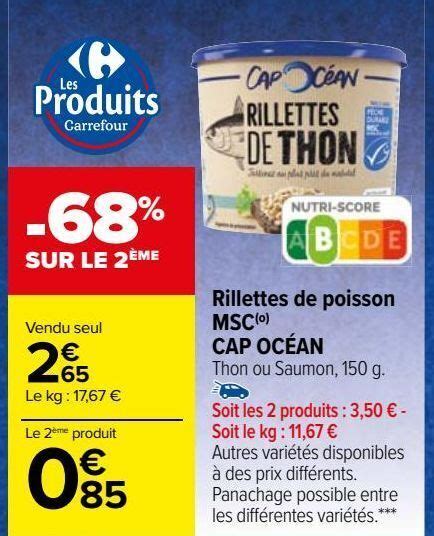 Promo Rillettes de poisson msc o cap océan chez Carrefour Market