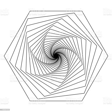 Honeycomb Or Hexagon Rotation In Spiral Twisted Shape Spirograph