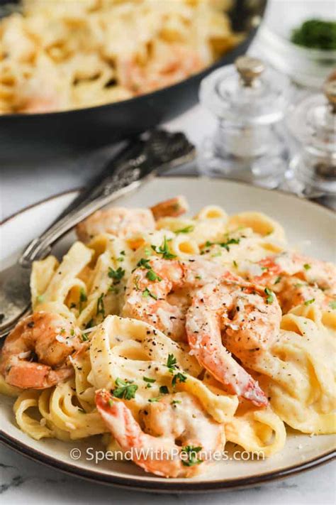 Easy Shrimp Alfredo Spend With Pennies