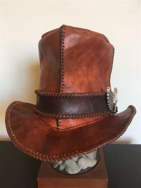 Leather Steampunk Top Hat Etsy Steampunk Top Hat Leather Top Hat