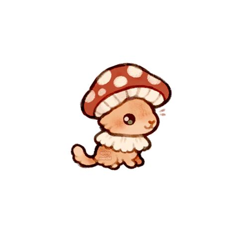 mushroom cat Spicymochiのイラスト