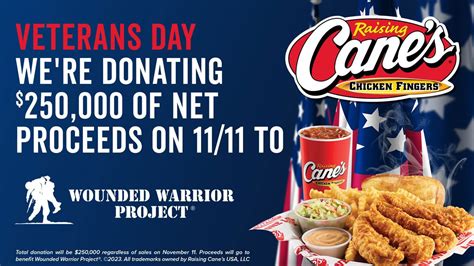 Raising Canes Donating 250k Of Net Proceeds On Nov 11 To Wounded