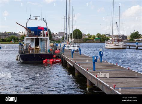 Boats Moored Along The Jetty At Glasson Basin Glasson Dock Lancaster