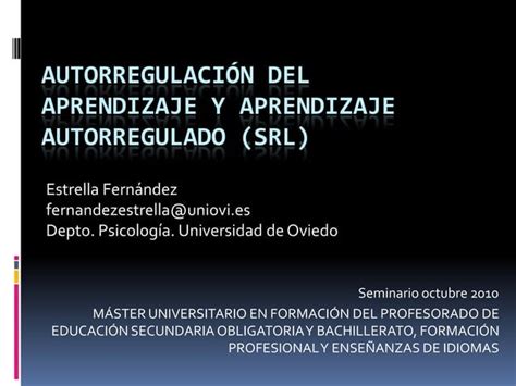 Autorregulación Del Aprendizaje Ppt Descarga Gratuita