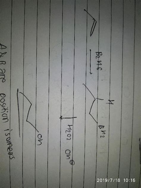 Propan 1 Ol Can Be Prepared From Propene By 1 H O H SO4 2 Hg OAc