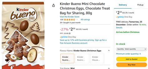 Kinder Bueno Mini Chocolate Eggs 80g 2 20 Amazon