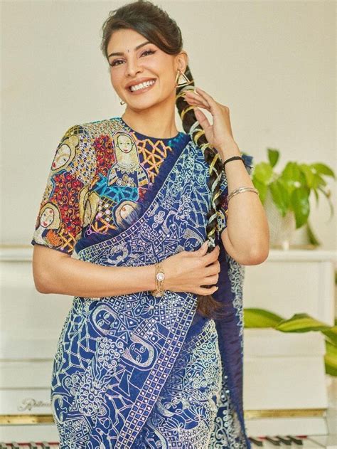 Jacqueline Fernandez Makes A Fashion Statement In A Fully Embroidered Saree