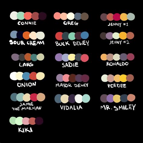 √ Color Schemes For Characters