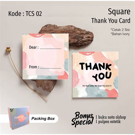 Jual Isi Pcs Thank Card Kartu Ucapan Olshop Thank You Card