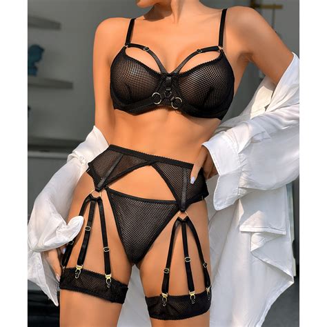 Hot Sell Erotic Adjustable Lingerie Outfit Sexy See Through Bra Strappy