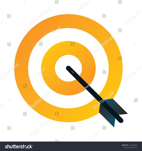 Target Arrow Vector Icon Dartboard Shoot Stock Vector Royalty Free