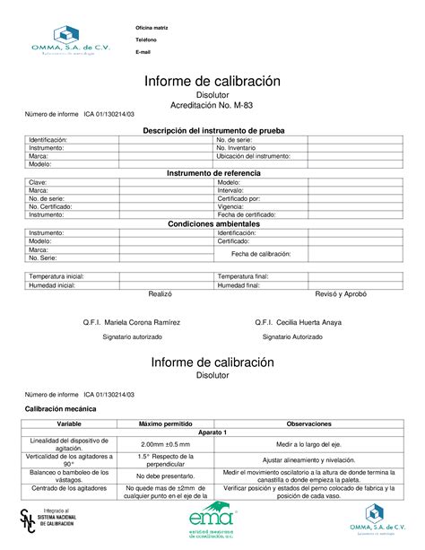 Docx Formato Informe De Calibraci N Disolutor Dokumen Tips