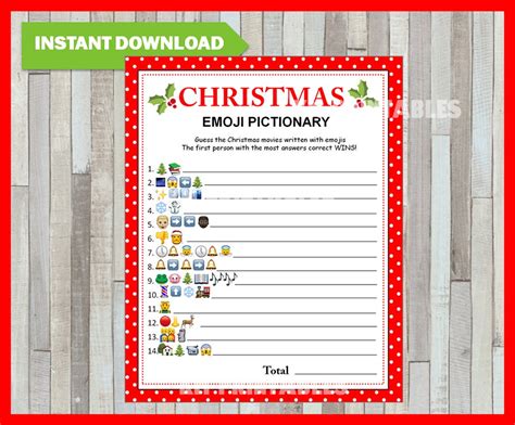 Christmas Movies Emoji Pictionary Christmas Party Game Answers