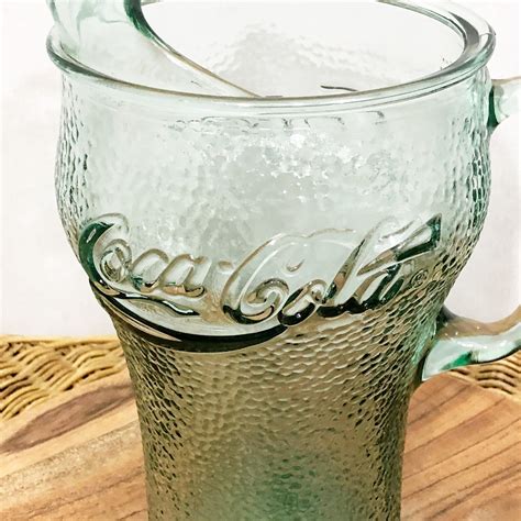 Vintage Green Pebbled Glass Coca Cola Pitcher 64 Oz Coke Etsy