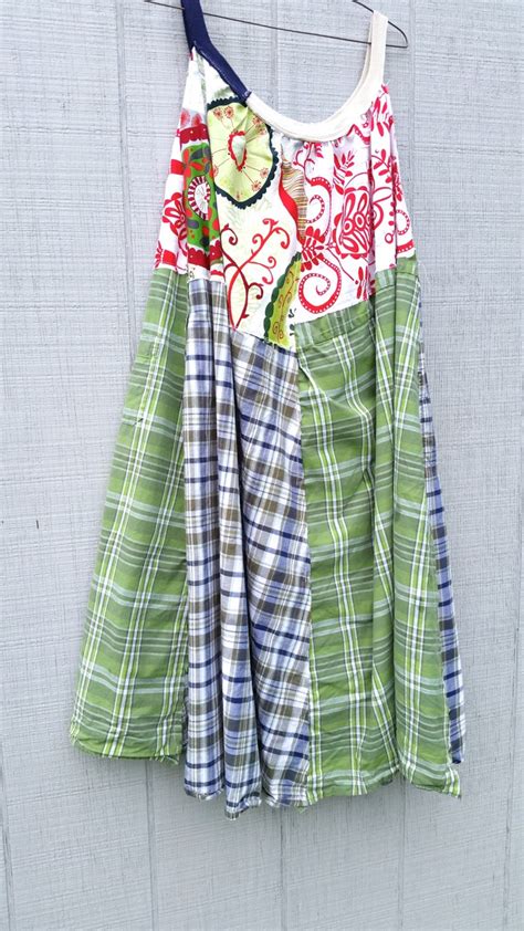 Summer Upcycled Clothing Patchwork Dress Funky Tunic Dress Etsy