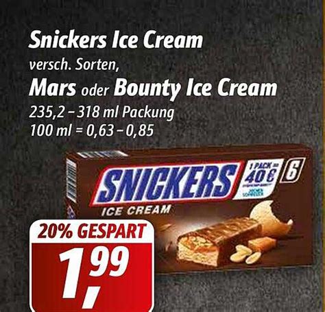 Snickers Ice Cream Mars Oder Bounty Ice Cream Angebot Bei Simmel