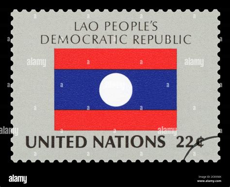 Laos Postage Stamp Of Laos National Flag Series Of United Nations