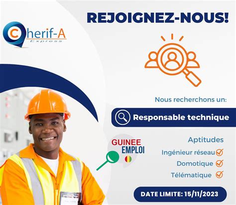 CHERIF A EXPRESS RECRUTE RESPONSABLE TECHNIQUE H F Y A Bara Offres