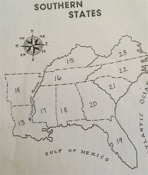 Southern States—Map Diagram | Quizlet