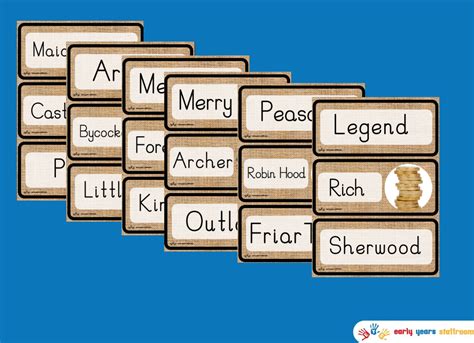 Robin Hood Themed Word Cards Early Years Staffroom Eyfs