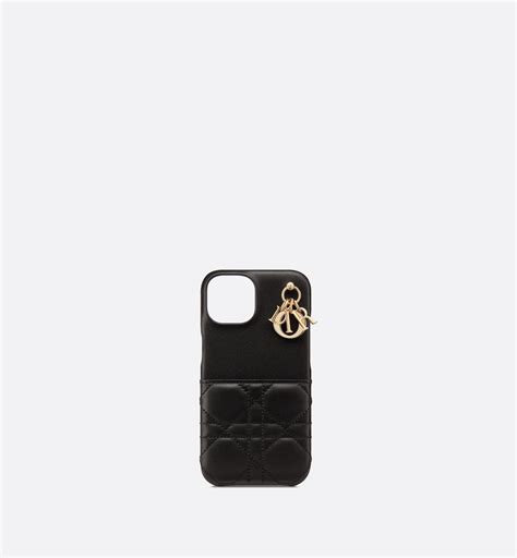 Lady Dior Cover for iPhone 14 Black Cannage Lambskin | DIOR