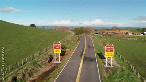 Hobbiton area in Matamata, New Zealand. Aerial panoramic view of ...