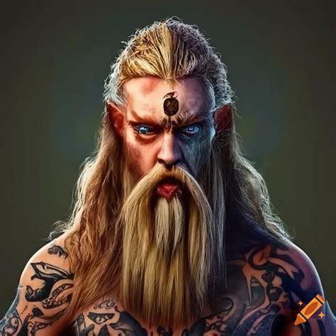 Image Of A Tattooed Dutch Viking With Long Hair