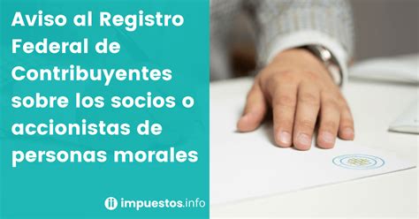 Aviso Al Registro Federal De Contribuyentes Sobre Los Socios O