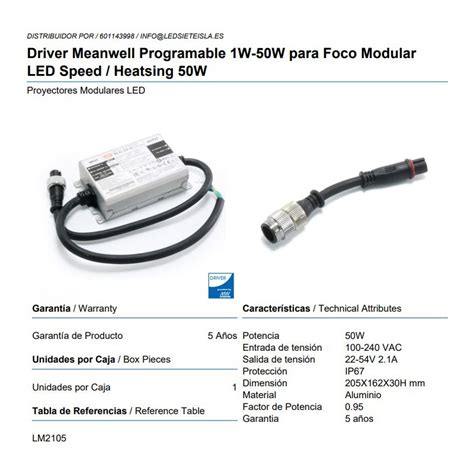 Driver Meanwell Programable W W Para Foco Modular Led Speed