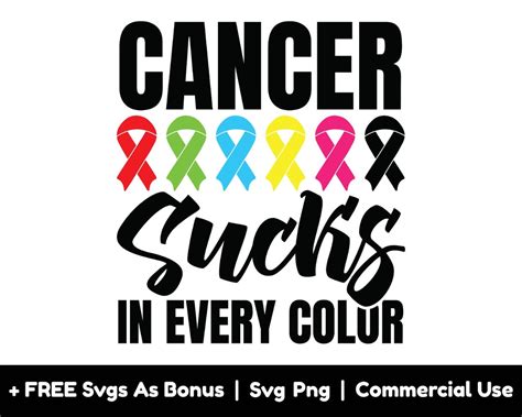 Cancer Sucks In Every Color Svg Png Files Cancer Svg Cancer Awareness