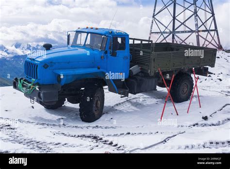 Elbrus Russia July 31 2024 Off Road Truck Ural 4320 In The