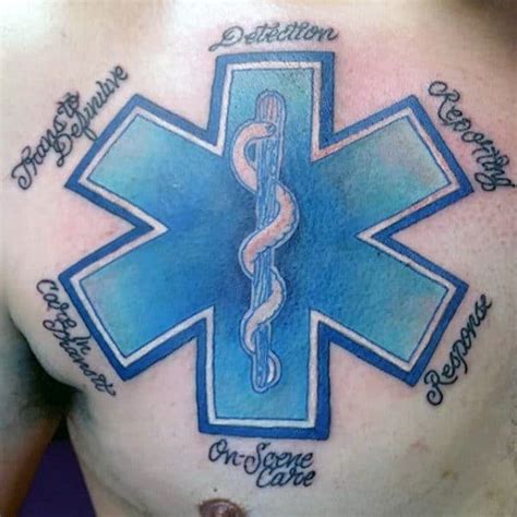 60 Star Of Life Tattoo Designs For Men Ems Emt And Paramedic