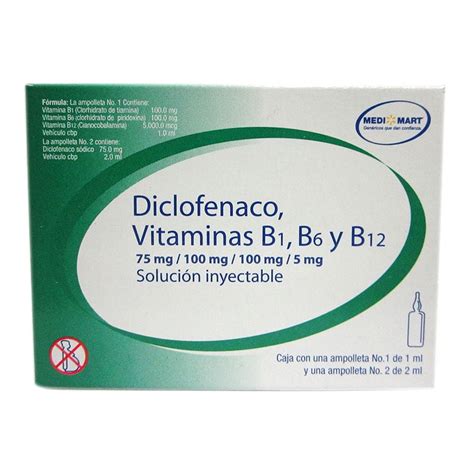 Diclofenaco Vitaminas Medi Mart Ampolleta Pieza Walmart