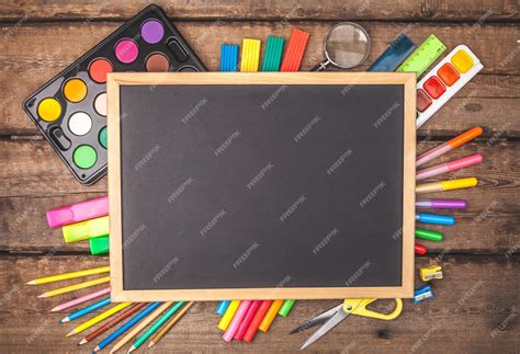 premium photo school supplies green chalkboard blackboard school