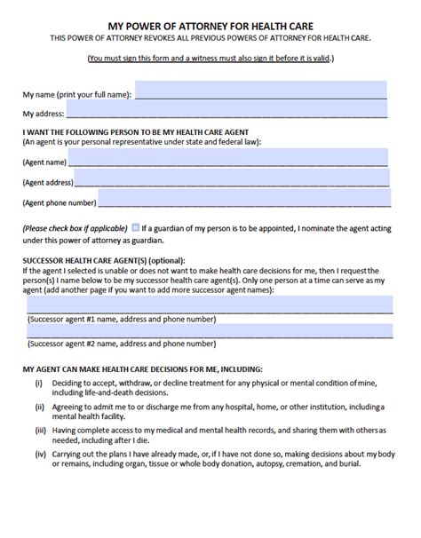 Free Illinois Medical Power Of Attorney Form Pdf