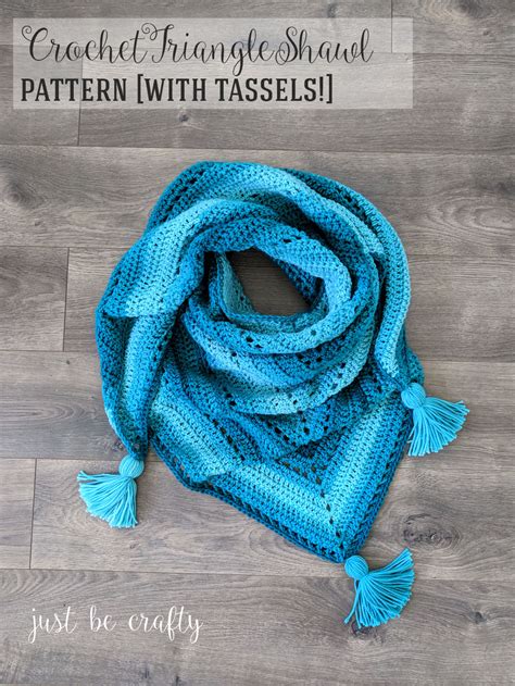 Crochet Triangle Shawl Pattern Free Crochet Pattern By Just Be Crafty