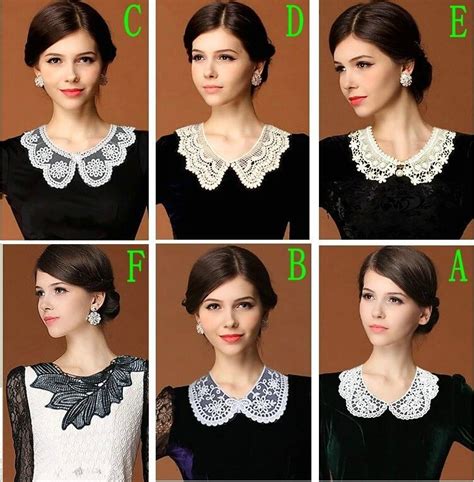 Fashion Women Various Styles Lace Hollow Out Detachable False Collar