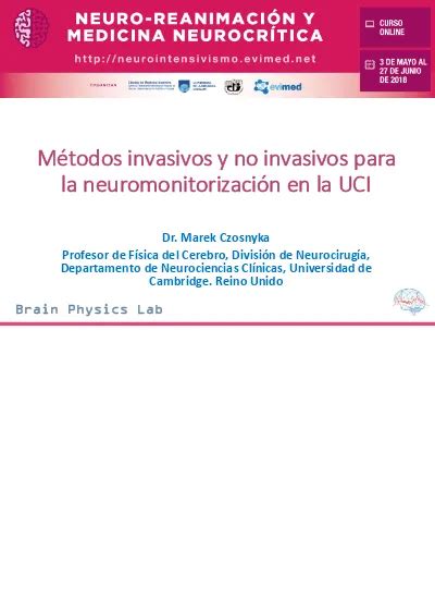 Métodos invasivos y no invasivos para la neuromonitorización en la UCI