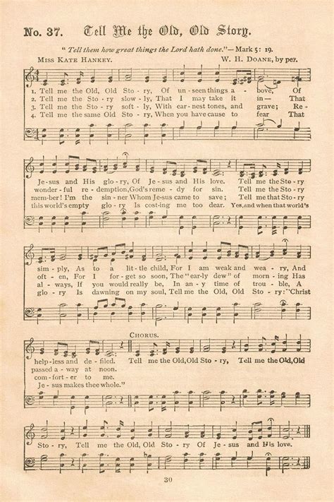 Free Printable Vintage Gospel Hymns Sheet Music