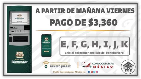 3 360 a partir de mañana viernes beneficiarios con estas iniciales