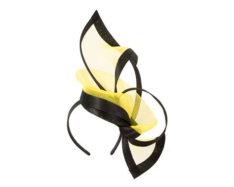 Edgy Black Yellow Fascinator By Fillies Collection Fascinators Online