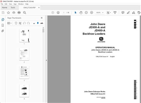 John Deere Jd A Jd A Backhoe Loaders Operators Manual Pdf