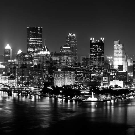 The Pittsburgh Skyline From The West End Overlook Black And White