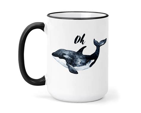 Oh Whale Mug Whale Mug Cute Aquatic Whale T For Her Etsy