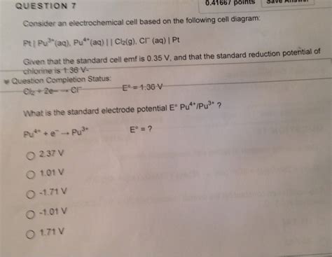 Solved Consider An Electrochemical Cell Based On The